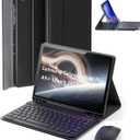 TUNKARMOR Case Keyboard for Samsung Galaxy Tab A9+ / A11+ Plus 2023/2025 11 Inch - Mouse and Detachable Magnetic Keyboard, Slim Case with S Pen Holder, Auto Sleep/Wake (Black)