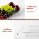 6-Pack 14" x 9" Clear Large Plastic Serving Trays, Reusable Serving Platters for Dessert, Fruit, Snacks, Cookies, Heavy Duty Food Serving Tray for Kitchen, Party