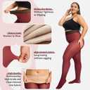 Plus Size Fleece Lined Tights Women,Warm Pantyhose Leggings Women,Fake Translucent Thermal Skin Colored Tights Winter. (Red, M)