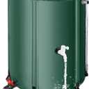 FAMIROSA 50 Gallon / 200L Rain Barrel, Collapsible Rain Barrels to Collect Rainwater from Gutter with Spigots and Overflow, 500D PVC Portable Rain Water Collection Catching System, Water Catcher Tank