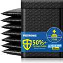Metronic Extra Deep Bubble Mailers Usable Size 4x7" 50 Pack Padded Envelopes 4.76x8" Self Seal Adhesive Waterproof bubble envelopes Shipping Bag for Sports Cards, Jewelry, Small Business,Black,#000