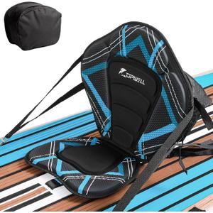 UPWELL Universal Kayak Seat with Storage Bag & 4 Adjustable Strap, Paddle Board Seat with Memory Foam Padded and Backrest for Kayak, Canoe, Sup