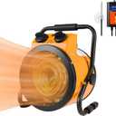 Joanolga Greenhouse Heater with Thermostat, 1500W Electric Outdoor Heaters for Patio, Overheat Protection, Fast Heating, IPX4 Waterproof, Green House Heaters for Plants, Grow Tent, Outdoor, Black