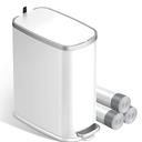 KUK Slim Bathroom Trash Can with Lid Soft Close, Step Pedal, 2.6 Gal/ 10L Stainless Steel Garbage Can with Removable Inner Bucket, AntiFingerprint Wastebasket for Office, Bedroom, Toilet (White)