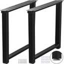 Metal Table Legs Heavy Duty, 28H x 35W, Metal Furniture Legs for Dining Desk Bench and Coffee Table, Industrial Black DIY Iron Bench Legs, Set of 2 (28"Hx35"W, Rectangle)