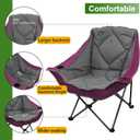 Northroad Oversized Foldable Camping Chair, Outdoor Padded Lawn Chair w/Cup Holder,Carry Bag for Beach, Hiking, and Picnics,Heavy-Duty 300-lbs Capacity, Purple