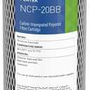 Pentair Pentek NCP-20BB Big Blue Carbon Water Filter, 20-Inch, Whole House Non-Cellulose Carbon Impregnated Pleated Filter Cartridge, 20" x 4.5", 10 Micron