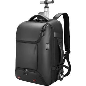 Rolling Backpack,travel backpack with wheels,Water Resistant carry on luggage with USB C Ports,Anti-Theft,wheeled backpack for travel,Business and Commuting, Medium