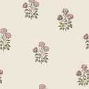 17.3" 590.5" Vintage Floral Wallpaper Peel and Stick Boho Wallpaper Removable Waterproof Beige Rose Pattern Contact Paper for Bedroom, Bathroom, Home Wall