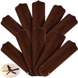 Lineshading 10Pcs Replacement Fan Blades for 42 52 Ceiling Fan Waterproof Weatherproof Fan Blades Replacement for Broken Substitution Replacing Indoor Outdoor Summer(Wood Color,42 Inch)