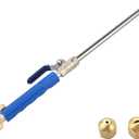 High Pressure Power Washer Attachment Wand, Hydro Jet Water Hose Nozzle,Watering Sprayer Cleaning Tool, Wand Lance for Gutter Patio Car Pet Window Glass Blue, 18 inches