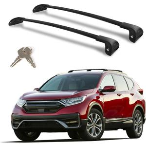 Roof Rack Cross Bars Compatible with Honda CRV 2017-2022 (with Raised Side Rails), Heavy Duty 300 LBS Lockable Aluminum Crossbars, Anti-Theft Rooftop Cargo Carrier for Bike, Kayak, Ski, Cargo Box