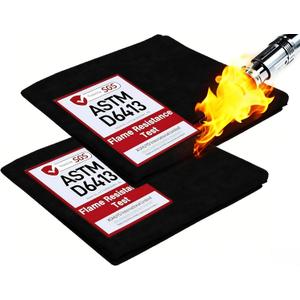 2 Pack 20" X 20" Fireproof Welding Blanket & Pad, 5mm Thickened Heat Resistant Carbon Felt Cloth, Flame Retardant Fabric for Stove Wick, Heat Shield Mat for Soldering, Firepit