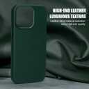 Genuine Leather for iPhone 13 Pro Case|Full Grain Leather|Compatible with MagSafe and Wireless Charging|Metal Buttons Camera Bezel|Slim Fit-Drop and Scratch Resistant (Green)