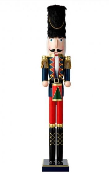 Glitzhome 36"H Wooden Christmas Drummer Nutcracker