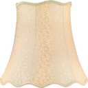 Aspen Creative 30501 Transitional Scallop Bell Shape Spider Construction Lamp Shade in Light Beige, 16" Wide (10" x 16" x 15")