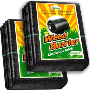 Weed Barrier Landscape Fabric Heavy Duty, 3FT x 100FT Thicken Garden Fabric Weed Mats Cloth, Durable Weed Control Mulch Breathable for Landscaping Weed Blocker Garden Bed Cover(2 Pack 3x50FT)