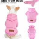 2 Pack Dog Hoodie Warm Hood Dog Sweater Cold Weather Small Dogs Sweatshirt Comfort Pet Clothes for Small Medium Dogs with Pockets (Pink+Purple, M (Back: 11.4",Chest: 16.9", 5.8-8.8 lbs))