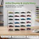 JUESHA Acrylic Display Case for Hot Wheels Storage 1/64 Scale, 6 Levels 24 Slots Toy Cars Showcase Wall Mount or Desktop, Clear Display Organizer for Diecast Matchbox Model Car Tabletop