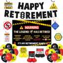 Retirement Party Decorations for Men Women - Happy Retirement Decoration Kit with Backdrop Banner Hanging Swirls Honeycomb Balloons, Funny Retired Party Supplies for Coworker Family