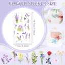 160Pcs Natural Flower Stickers for Scrapbooking,Self-Adhesive Transparent Flower Stickers Scrapbook Supplies Journaling Supplies for Adult Card Making Letters DIY Water Bottle Cards Decoration (160)