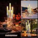 FoldTier 8 Sets 5 Arm Acrylic Candelabra Holder for Wedding Table Centerpiece 27inch Tall Floor Clear Candle Centerpieces with LED Candles and Shade for Proposal Ceremony Birthday Party Home Decor