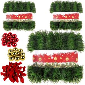 3 Pack 150FT Christmas Garland for Christmas Decoration, Non-Lit Soft Greenery Holiday Decor for Outdoor Indoor Artificial Christmas Twist Garland Home Artificial Greenery Wedding Party Decoration