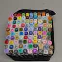 AnyMark Alcohol Markers, 100 Colors Dual Tip Art Coloring Markers Set for Adult Book Drawing Sketching Painting, Chisel & Fine, White Penholder