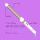 Conair Double Ceramic 1-Inch Curling Wand, Produces Flawless Waves, Curling Iron for Use on Medium and Long Hair, 30 Heat Setting Curling Iron, White/Rose Gold, 1 Inch Wand (Pack of 1)