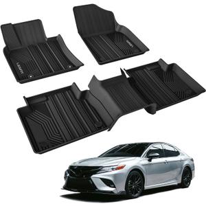 LASFIT Floor Mats for Toyota Camry 2024-2018, FWD Only (Not Fit Hybrid or AWD), All Weather Custom Fit Floor Liner for Camry L/LE/SE/TRD/XLE/XSE Front & Rear 2 Row Car Mats, Black