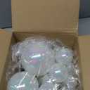 Wettarn 50 Pcs White Christmas Iridescent Ornaments Balls 1.2'' 2'' 3.2'' 4'' Transparent DIY Shatterproof Hanging Christmas Rainbow Ornaments Decorations Xmas Tree Wreath Holiday Party