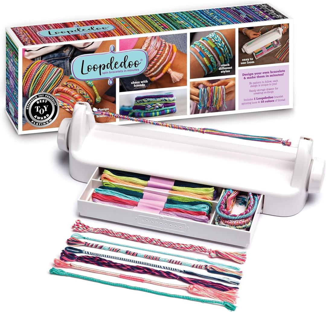 Loopdedoo DIY Kids Bracelet Maker Kit - Make Bracelets in Minutes for Birthdays, Friendship Day, Christmas Gifts - Award Winning Craft Kit for Ages 8 & Up