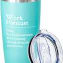 Equoza Work Forecast Tumbler, 20oz Stainless Steel Travel Mug with Lid, Funny Office Sarcastic Gift for Coworkers, Boss, Men or Women, Gag Birthday Cup Idea(Mint Green)