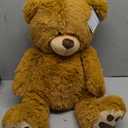 LotFancy Teddy Bear Stuffed Animals, 20 inch Brown Soft Cuddly Stuffed Plush Bear, Cute Stuffed Animals Toy with Footprints, Gifts for Kids Baby Toddlers on Baby Shower, Easter Decoration