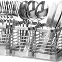 Utensil Holder, Stainless Steel Utensil Drying Rack for Kitchen Counter, Silverware Cutlery Flatware Holder Forks, Knives, Spoons, Chopsticks Organizer (Silver)