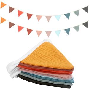 Oudain 2 Pcs Pennant Banner Flags Nursery Garland Triangle Bunting Flags Playroom Wall Decor Banner for Nursery Baby Shower Birthday Boho Wedding Party Event, Each 7.75 ft(Mixed Color)