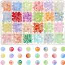 TOAOB 600pcs Glass Beads for Jewelry Making 24 Colors 8mm Round Crystal Gradient Beads Bracelet Making Kit for Necklace Jewelry Making and DIY Crafts