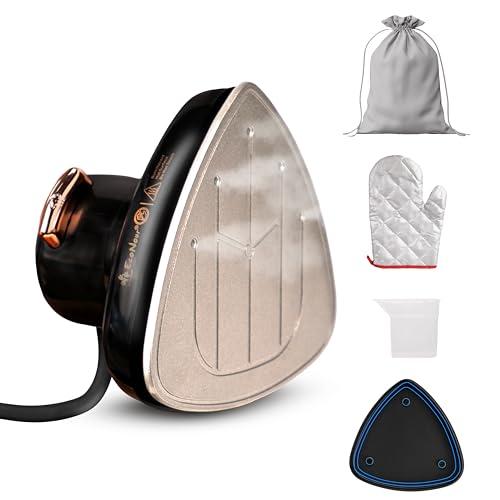EcoNour 2-in-1 Mini Travel Iron & Steamer with temperature control, light indicator, and non-stick soleplate. Compact, portable, and ideal for travel, crafting, quilting, sewing, and handcraft project