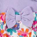 SUNNY PIGGY Newborn Baby Girl Clothes Baby Girl One Piece Romper Fall Winter Long Sleeve with Hat Sets Cute Infant Outfits (Purple)