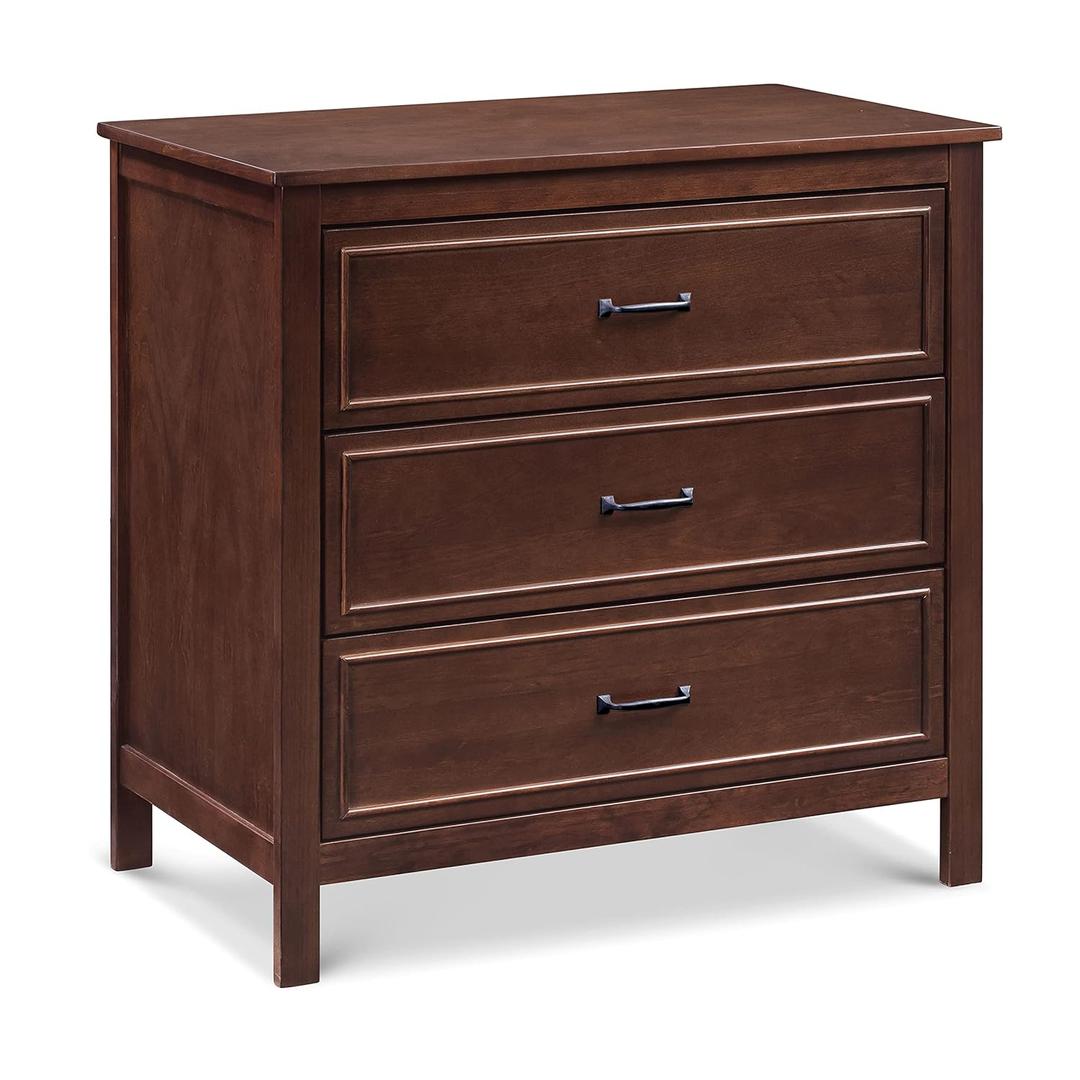 DaVinci Charlie 3 Drawer Dresser - GREENGUARD Gold Certified Small Dresser w/Drawers Chest for Nursery - Bedside Nightstand - Wooden Cabinet for Bedroom, Living Room, Closet - Easy Assembly, Espresso