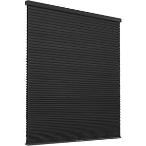 Joydeco No Tools No Drill Window Blinds for Indoor Windows, Blackout Shades Cellular Shades Cordless, No Drill Blinds for Windows, Window Shades for Home, Bedrooms, Doors (Black, 33" W x 64" H)