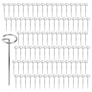 100 Pack Landscape Staples 8 Gauge 6 Inch Galvanized Garden Stakes SOD Pins Yard Lawn Spikes for Plant Cover, Tent, Weed Barrier Fabric, Turf, Inflatable and Outdoor Decoration