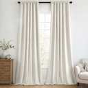 MIULEE 100% Blackout Curtains 84 Inch Long 2 Panels Set for Bedroom, Thick Faux Linen Black Out Curtain Room Darkening Back Tab Pleat Window Textured Drapes with Hooks for Living Room, Grey Beige