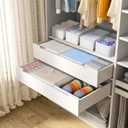 DIMJ Drawer Organizer Clothes, 12 Pack Fabric Closet Organizers and Storage, Foldable Baby Clothes Organizer & Dresser Bin For Nursery, Bedroom, Closet, Socks, Bra, Tie,White