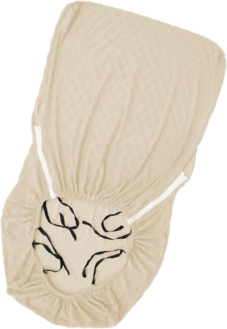 Wood Arm Chair Cover Elastic Chair Cover Stylish Widely Usage Washable Made of Polyester Spandex Jacquard Fabric Durable (Beige)