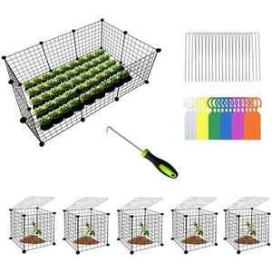 DWHRNY 5 Packs Plant Protectors from Animals, 25Pcs 13.8"x13.8" Metal Meshes Garden Cloches for Plants, Plant Covers for Protecting Plants, Wire Plant Covers, Chicken Wire Cloche Plant Protector