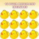 ArtCreativity Ducky Keychains for Kids, Set of 12, Key Chains with Yellow Duck, Accessories for Keys, Backpack, or Pocket Book, Keyholder Birthday Party Favors, Carnival Party Favors for Children