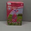 Liberry Toddler Golf Set with Putting Mat for 2 3 4 Years Old Boys Girls, Upgraded Kids Golf Cart with Unique Shoulder Strap Design, Indoor and Outdoor Golf Toys Gifts (Pink)