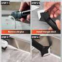 Saker Silicone Caulking Tool 3-in-1 Grout Removal Tool and Sealant Finishing Scraper with Stainless Steelhead, Caulk Remover and Seam Repair Kit for Bathroom, Kitchen, Floor, Window and Sink Joints