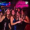 Hello Gorgeous Neon Signs Hello Beautiful Pink LED Neon Lights Dimmable LED Light Sign for Home Wedding Birthday Backdrop Bacelorette Party Decoration, Pink